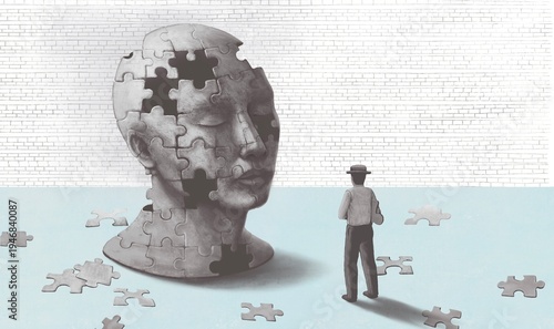 Psychology concept art. surreal artwork. conceptual illustration.	