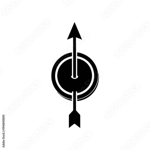 Symbolic illustration of a perfectly aimed arrow piercing the center of a target, representing precision, success, goal achievement, and strategic execution with pinpoint accuracy