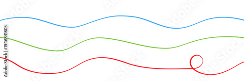 Line squiggle cable Wavy line with flowing curves Seamless pattern of continuous wavy lines Curved single line Single