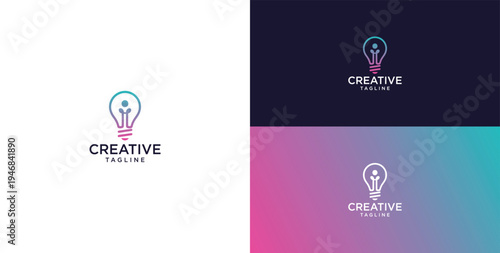 smart bulb logo icon. bulb logo technology. initial logo design I
