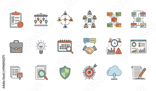 Project management checklist, planning and organization, business strategy, workflow optimization