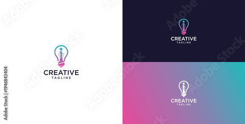 smart bulb logo icon. bulb logo technology. initial logo design I