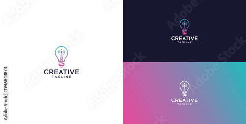 smart bulb logo icon. bulb logo technology. initial logo design I
