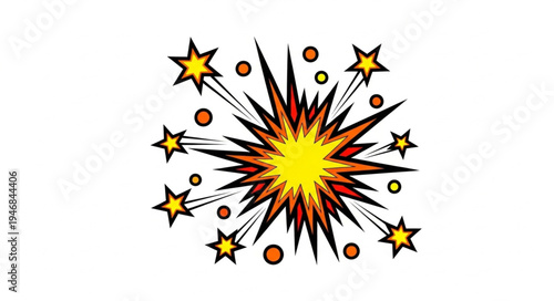 Explosion of Colorful Stars Sparks.