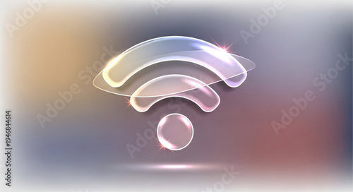 Glowing wifi symbol abstract digital technology concept.