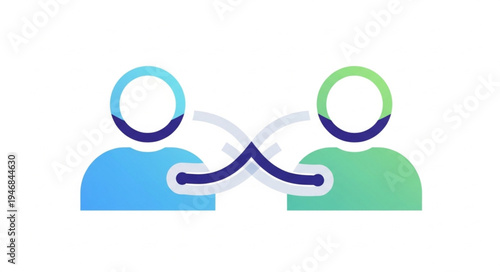 Two people connecting through communication and collaboration.