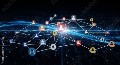Global network of people connections and communication.