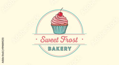 Bakery Cupcake with Pink Frosting.