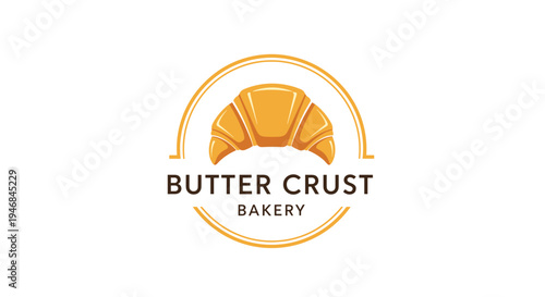 Bakery logo with croissant pastry 1.
