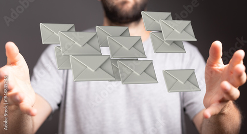 A man reaching for envelope...