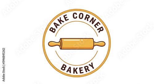 Bakery logo with rolling pin 6.