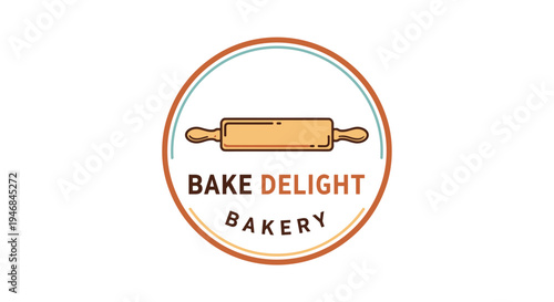 Bakery logo with rolling pin.