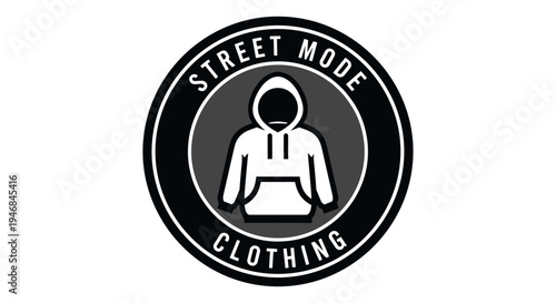 Black and white streetwear clothing logo.
