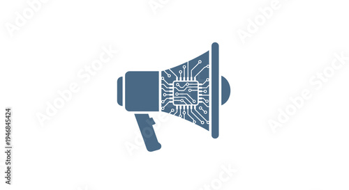 Blue Megaphone Loudspeaker Electronic Device.