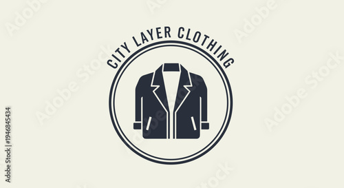 Black blazer clothing logo design.