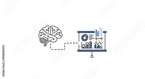 Brain connected to a laptop computer.