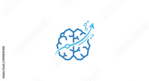 Brain with blue arrow rising.