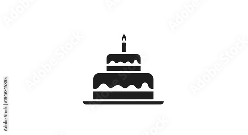 Birthday cake with one candle.