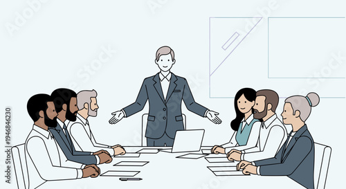 Businessman presenting to a meeting.