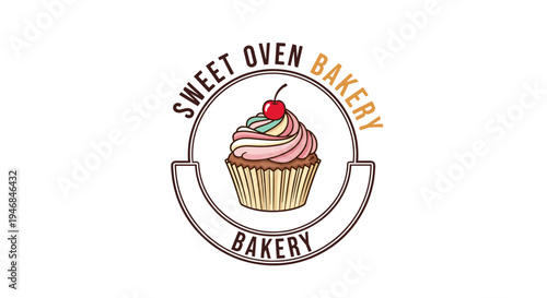 Colorful cupcake with pink frosting 1.