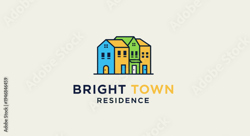 Colorful residential house logo design.