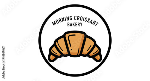 Croissant pastry bakery food logo icon.