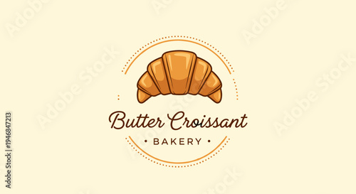 Croissant pastry bakery logo emblem 2.