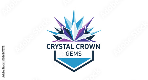 Crystal Crown Gems Logo Design.