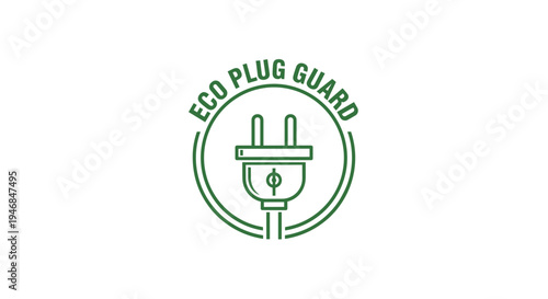 Eco friendly electrical plug guard logo.