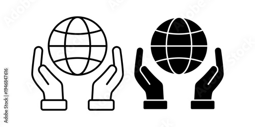 Global Internet Connectivity And Worldwide Network Communication Concept Icon Set Line And Solid Style