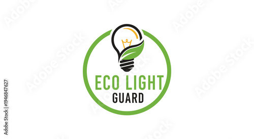 Eco light bulb with green leaf.