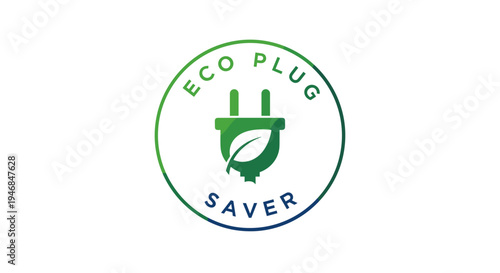 Eco friendly power saving plug logo.