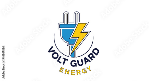 Electric plug with lightning bolt logo.
