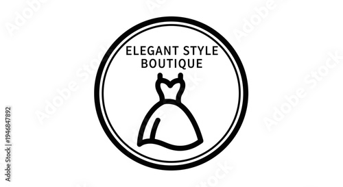 Elegant dress boutique logo design.