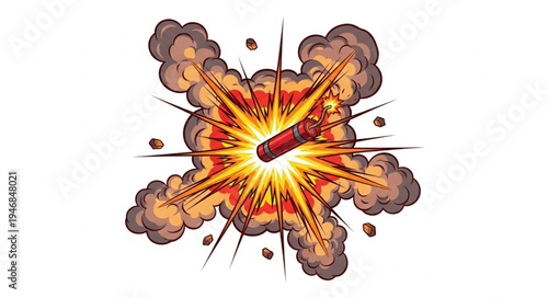 Explosion with Fire and Smoke.