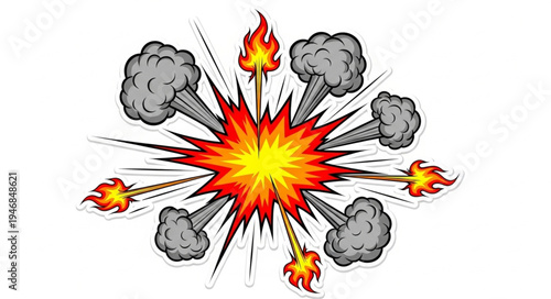 Explosion with Fire and Smoke.