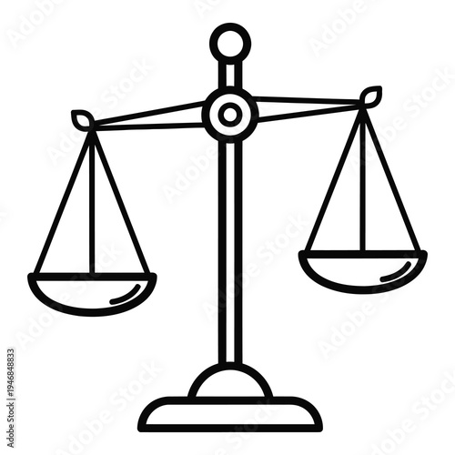 Balance scale icon for justice and equality concept icon