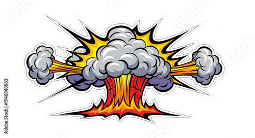 Explosion with Fire and Smoke.