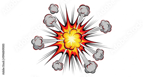 Explosion with Fire and Smoke.