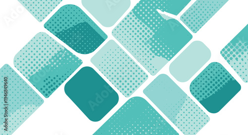 Creative Trendy Collage Abstract Background with Colorful Waves and Halftone Dot Pattern Design