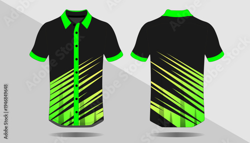 Black and green polo shirt design 3.