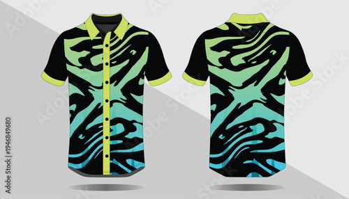 Black and green short sleeve shirt 1.