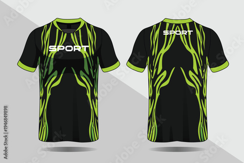 Black and green sports jersey design 2.