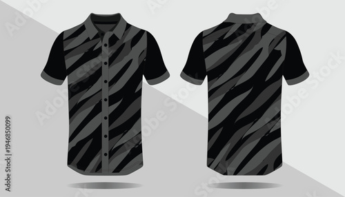 Black and grey zebra print shirt.