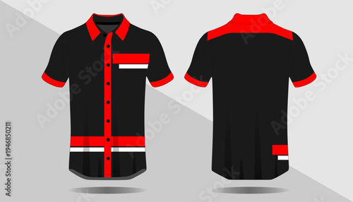 Black and red polo shirt design 2.