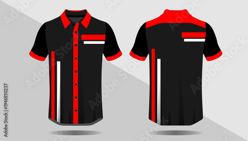 Black and red polo shirt design 3.