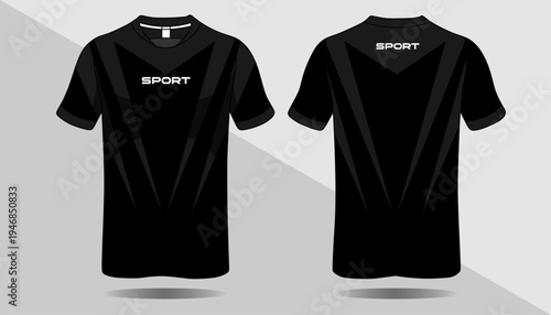 Black Sport T Shirt Design.