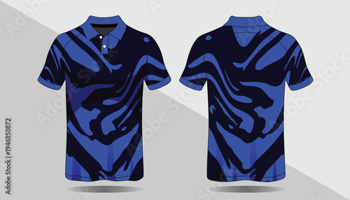 Blue and black polo shirt design 1.