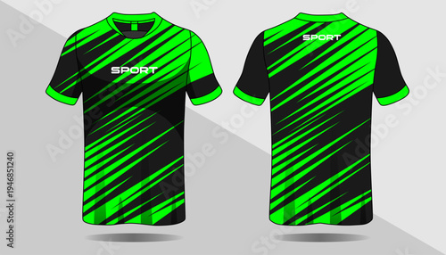 Green and black short sleeve tshirt.