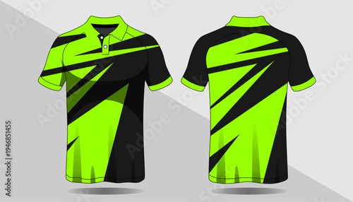 Neon Green and Black Polo Shirt.